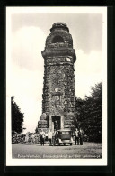 AK Porta Westfalica, Bismarckturm Auf Dem Jakobsberg Mit Besuchern  - Porta Westfalica