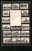 AK München, Bavaria Mit Ruhmeshalle, Wittelsbacherbrunnen  - Muenchen
