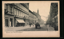 AK Prag / Praha, Karolinenthal, Königsstrasse Mit Geschäften  - Tchéquie