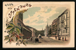 Lithographie Offenburg, Bahnhof Und Hauptstrasse  - Offenburg