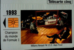 TELECARTE CINQ...1993..CHAMPION DU MONDE DE FORMULE 1...ALAIN PROST...PETIT TIRAGE - 5 Einheiten