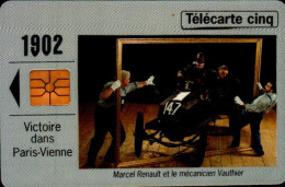 TELECARTE CINQ...1902..VICTOIRE DANS PARIS VIENNE..MARCEL RENAULT ETLE MECANICIEN VAUTHIER  .RENAULT SPORT..PETIT TIRAGE - 5 Unidades