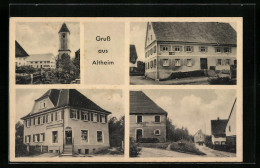 AK Altheim, Gasthaus Krone, Kirche, Handlung Von Karl Mangold  - Other & Unclassified