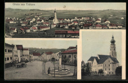 AK Triftern, Totalansicht, Brunnen Am Marktplatz, Kirche  - Andere & Zonder Classificatie