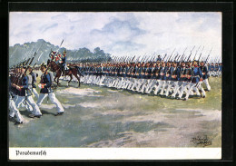Künstler-AK Döbrich-Steglitz: Infanterie Beim Parademarsch  - Döbrich-Steglitz