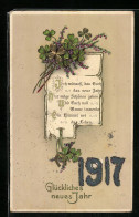 AK Jahreszahl 1917 Mit Kleeblättern  - Autres & Non Classés