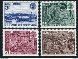 Cambodia 165-168,MNH.Mi 208-211. Ganefo Games 1965.Stadium,Wrestlers.Angkor Wat. - Cambodge