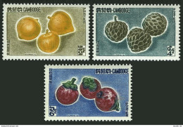 Cambodia 109-111,hinged.Mi 140-142. Fruit,1962.Turmeric,Cinnamon,Mangosteens. - Camboya