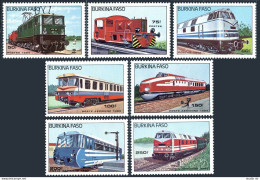 Burkina Faso 732-738, MNH. Michel 1043-1049. Locomotives 1985. - Burkina Faso (1984-...)