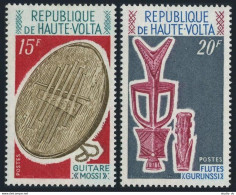 Burkina Faso 238-239,MNH.Mi 326-327. Musical Instruments 1971.Flutes,Drums. - Burkina Faso (1984-...)