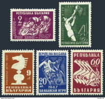 Bulgaria 578-82,MNH.Michel 606-610. Balkan Games 1947.Soccer,Chess,Basketball, - Nuovi