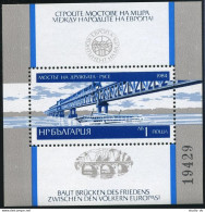 Bulgaria 3005, MNH. Michel Bl.146. Bridges 1984. Bridge Of Friendship, Russia. - Unused Stamps