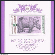 Bulgaria 2593, MNH. Michel 2788 Bl.92. Durer Engravings, 1979. Rhinoceros. - Ungebraucht