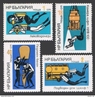 Bulgaria 2074-2077, NNH. Deep-sea Research In Black Sea, 1972. Skin Divers. - Unused Stamps