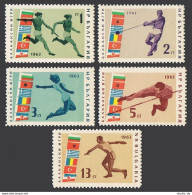 Bulgaria 1284-1288, MNH. Mi 1399-1403. Balkan Games, 1963. Relay Race, Long Jump - Neufs