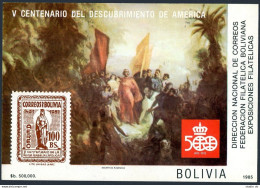 Bolivia C164 Note, Michel Bl.150. Discovery Of America-500. Columbus. 1985. - Bolivien