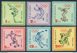 Bulgaria 1366-1371,B27,MNH.Mi 1488-93,Bl.14. Olympics Tokyo-1964.Gymnast,Soccer, - Nuevos