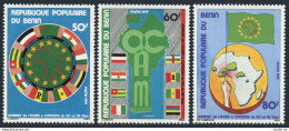 Benin 427-429, MNH. Michel 177-179. Maps Of Africa, Benin. OCAM Flag. 1979. - Benin – Dahomey (1960-...)
