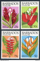 Barbados 693-696,MNH.Michel 666-669.Christmas 1986. Church Windows,Flowers. - Barbades (1966-...)