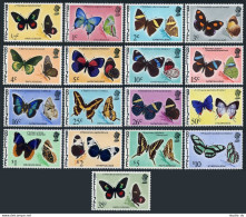 Belize 345-360, 355A, MNH. Michel 330-345, 370. Butterflies Of Belize 1974-1977. - Belice (1973-...)