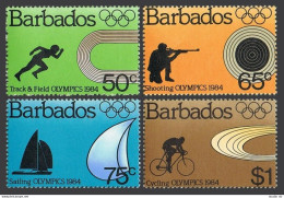 Barbados 623-626, MNH. Michel 600-603. Olympics Los Angeles-1984. Truck & Field, - Barbados (1966-...)