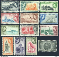 Barbados 235-247,lightly Hinged.Mi 203-215. QE II,1953.Views,Fish,Ships,Map,Seal - Barbados (1966-...)