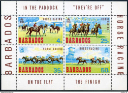 Barbados 315a Sheet, MNH. Michel Bl.1. Horse Racing 1969. - Barbados (1966-...)