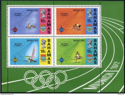 Bahamas 338a, MNH. Mi Bl.5. Olympics Munich-1972. Sailing, Bicycling, High Jump, - Bahamas (1973-...)