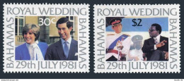 Bahamas 490-491,491a,MNH.Michel 480-481,Bl.33. Prince Charles,Lady Diana Wedding - Bahama's (1973-...)
