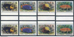 Ascension 262-265 Gutter, MNH. Michel 264-267. Fish 1980: Yellow-tail,Angelfish, - Ascensión