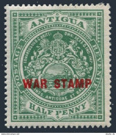 Antigua MR2, MNH. Michel 36. War Tax Stamps 1917. Seal Of The Colony. - Antigua And Barbuda (1981-...)