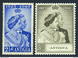 Antigua 98-99, Hinged. Michel 92-93. Silver Wedding, 1948. George VI, Elizabeth. - Antigua Y Barbuda (1981-...)