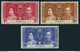 Antigua 81-83, Hinged. Michel 75-77. Coronation 1937: King George VI. - Antigua Und Barbuda (1981-...)