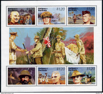 Antigua 1899 Af Sheet, MNH. Michel 2166-2171 Klb. End Of WW II, 50th Ann. 1995. - Antigua And Barbuda (1981-...)