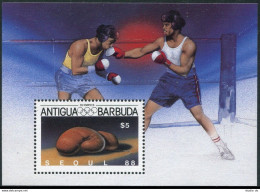 Antigua 1052, MNH. Michel 1024 Bl.125. Olympics Seoul-1988. Boxing Glove. - Antigua Y Barbuda (1981-...)