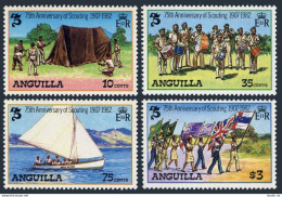 Anguilla 502-505,506,MNH.Michel 496-499,Bl.44. Scouting Year 1982,Sailing,Flag. - Anguilla (1968-...)