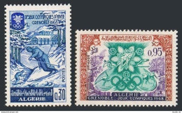 Algeria 380-381,MNH.Michel 485-486. Olympics Grenoble-1968:Skiers,Emblem. - Algérie (1962-...)