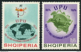 Albania 1601-1602, MNH. Michel 1718-1719. UPU-100, 1974. Globe. - Albanie