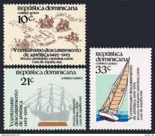 Dominican Rep C388-C391,MNH.Michel 1398-1400,Bl.39.Columbus-491,1983.Ships,Yacht - Dominicaine (République)