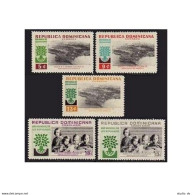 Dominican Rep 522-524, C113-C114, MNH. Mi 712-716. Refugee Year WRY-1960. Oak. - Dominicaine (République)