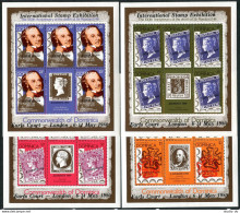 Dominica 608-611 Sheets, MNH. Mi 615-618C Klb. Sir Rowland Hill, 1979. Stamps. - Dominique (1978-...)