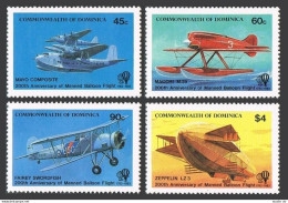 Dominica 805-808, 809, MNH. Mi 819-822, Bl.83. Manned Balloon Flight-200, 1983. - Dominica (1978-...)