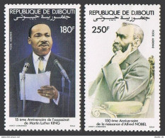 Djibouti C180-C181, MNH. Mi 369-370. Martin Luther King, Alfred Nobel, 1983. - Yibuti (1977-...)