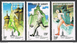 Djibouti C129-C131, MNH. Mi 273-275. Olympics Moscow-1980. Basketball, Soccer, - Yibuti (1977-...)