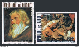 Djibouti C113-C114, MNH. Mi 216-217. Peter Paul Rubens, 1978. Hippopotamus Hunt. - Djibouti (1977-...)