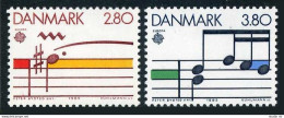 Denmark 773-774, MNH. Michel 835-836. EUROPE CEPT-1985. Musical Staff. - Unused Stamps
