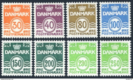 Denmark 688-695, MNH. Definitive 1981-1985. Wavy Lines And Numeral Of Value. - Ongebruikt