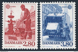 Denmark 826-827,MNH. Mi 882-883. EUROPE CEPT-1986. Street Sweeper,Garbage Truck. - Nuevos