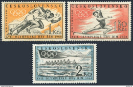 Czechoslovakia 967-969, MNH. Mi 1206-1208. Olympics Rome-1960. Running, Rowing, - Ungebraucht