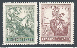 Czechoslovakia B166-B167,MNH.Michel 601-602. Child Welfare 1949.Woman And Child. - Blocs-feuillets